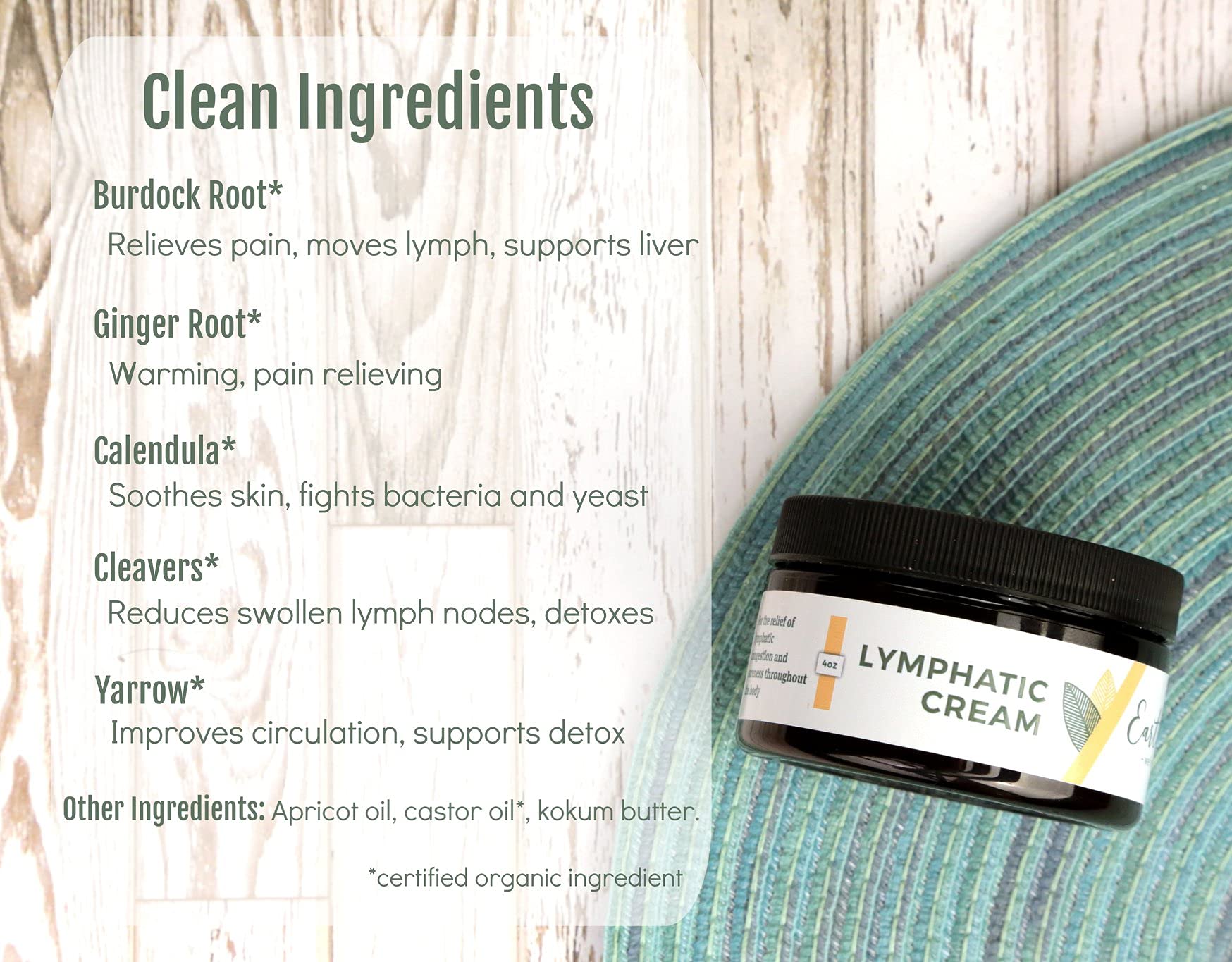 Earthley Wellness Lymphatic Cream – Natural Lymph Support with Castor Oil (8 oz)