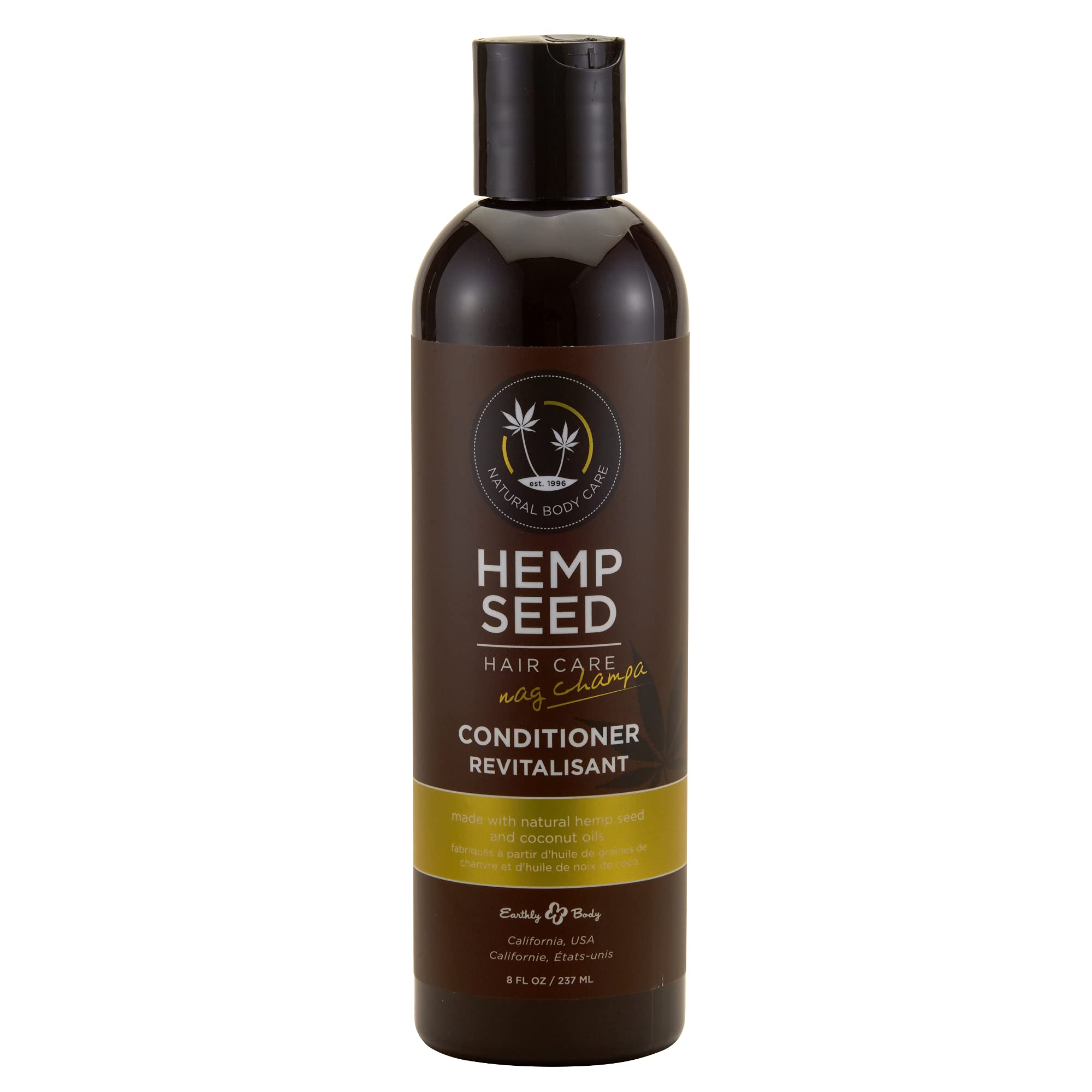 Earthly Body Hemp Seed Hair Care Conditioner, Nag Champa – 8 oz, Vegan & Cruelty-Free