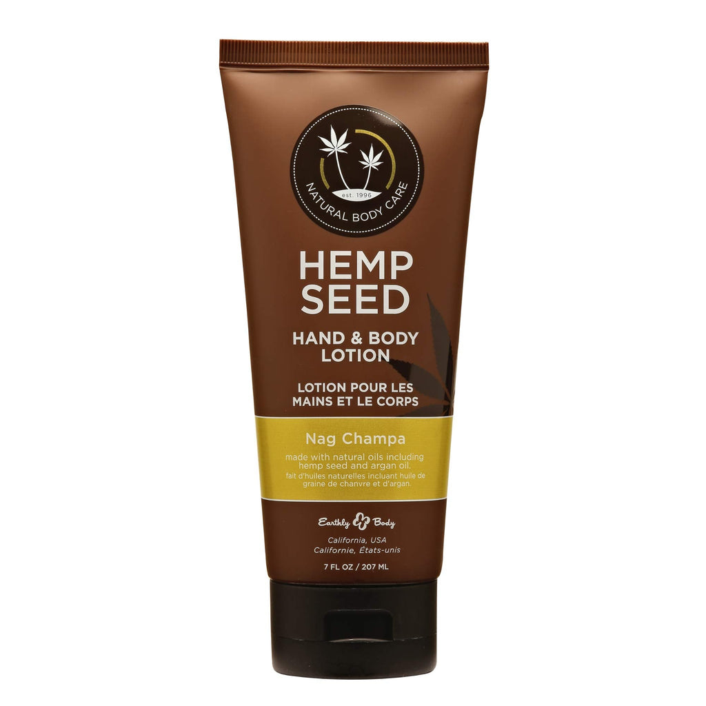 Earthly Body Hemp Seed Hand & Body Lotion with Nag Champa – 7 Fl Oz – Lightweight, Vegan