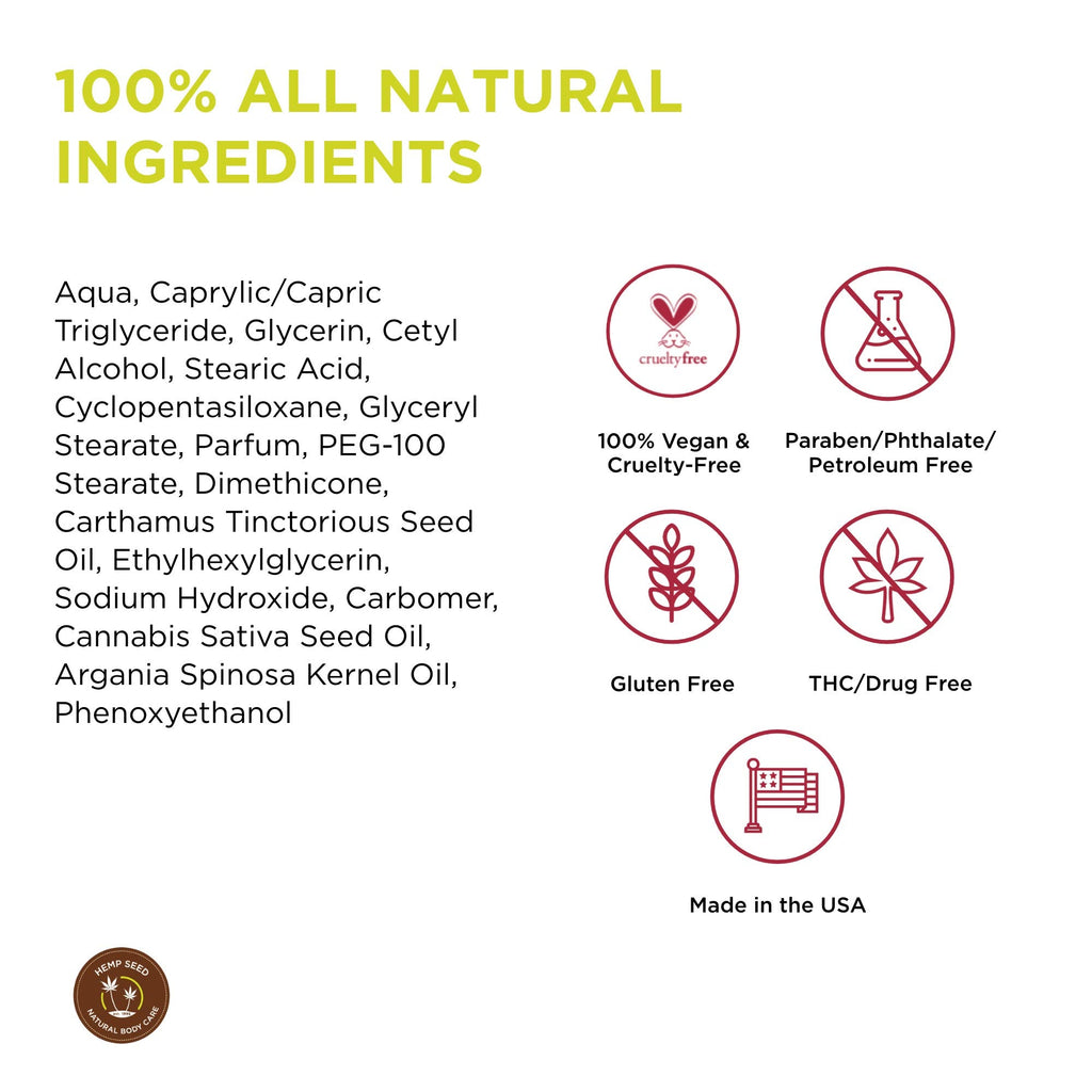 Earthly Body Hemp Seed Hand & Body Lotion with Nag Champa – 7 Fl Oz – Lightweight, Vegan