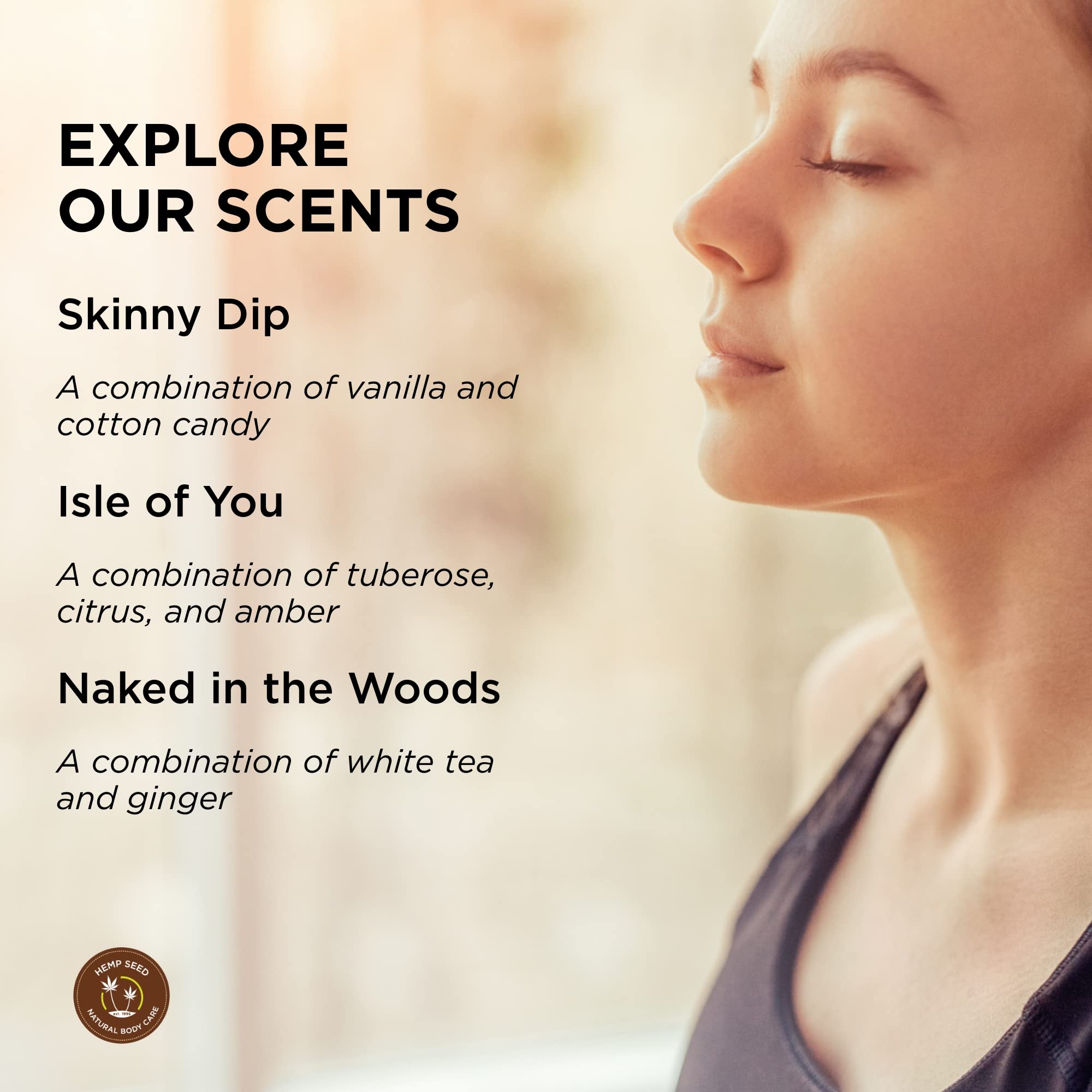 Earthly Body Hemp Seed Massage Lotion Gift Set – 2 oz Each (Isle of You, Skinny Dip, Naked in The Woods)