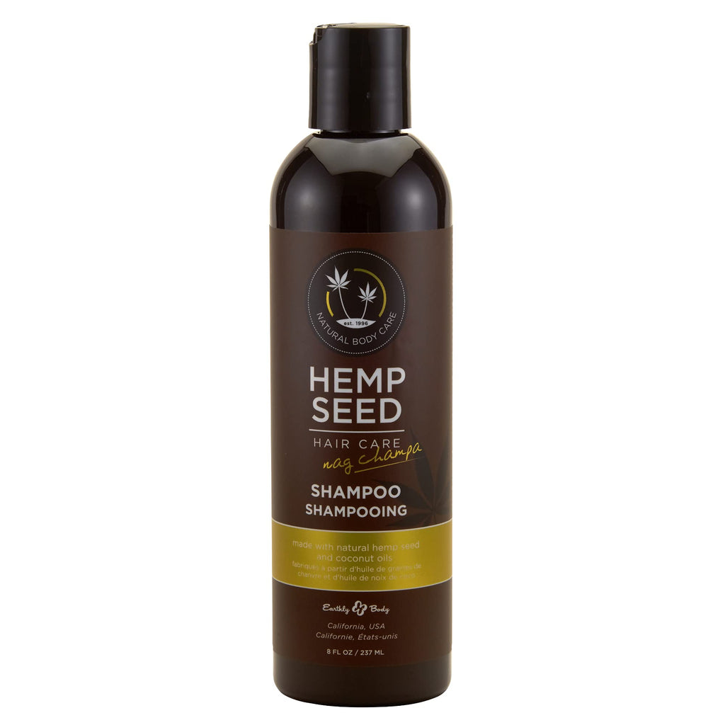 Earthly Body Hemp Seed Shampoo – Nag Champa, 8 oz | Sulfate-Free, Coconut Oil, Vegan & Cruelty-Free