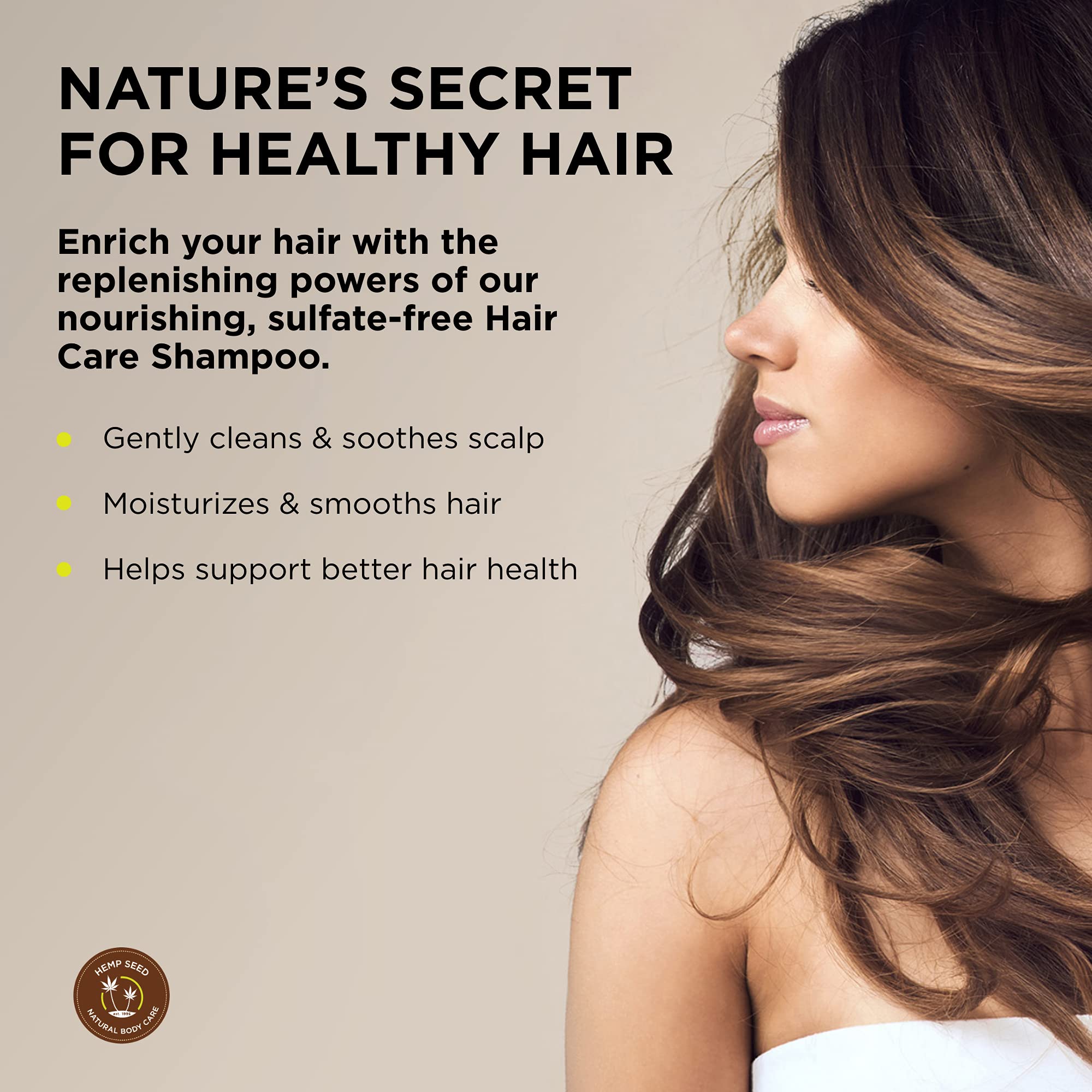 Earthly Body Hemp Seed Shampoo – Nag Champa, 8 oz | Sulfate-Free, Coconut Oil, Vegan & Cruelty-Free