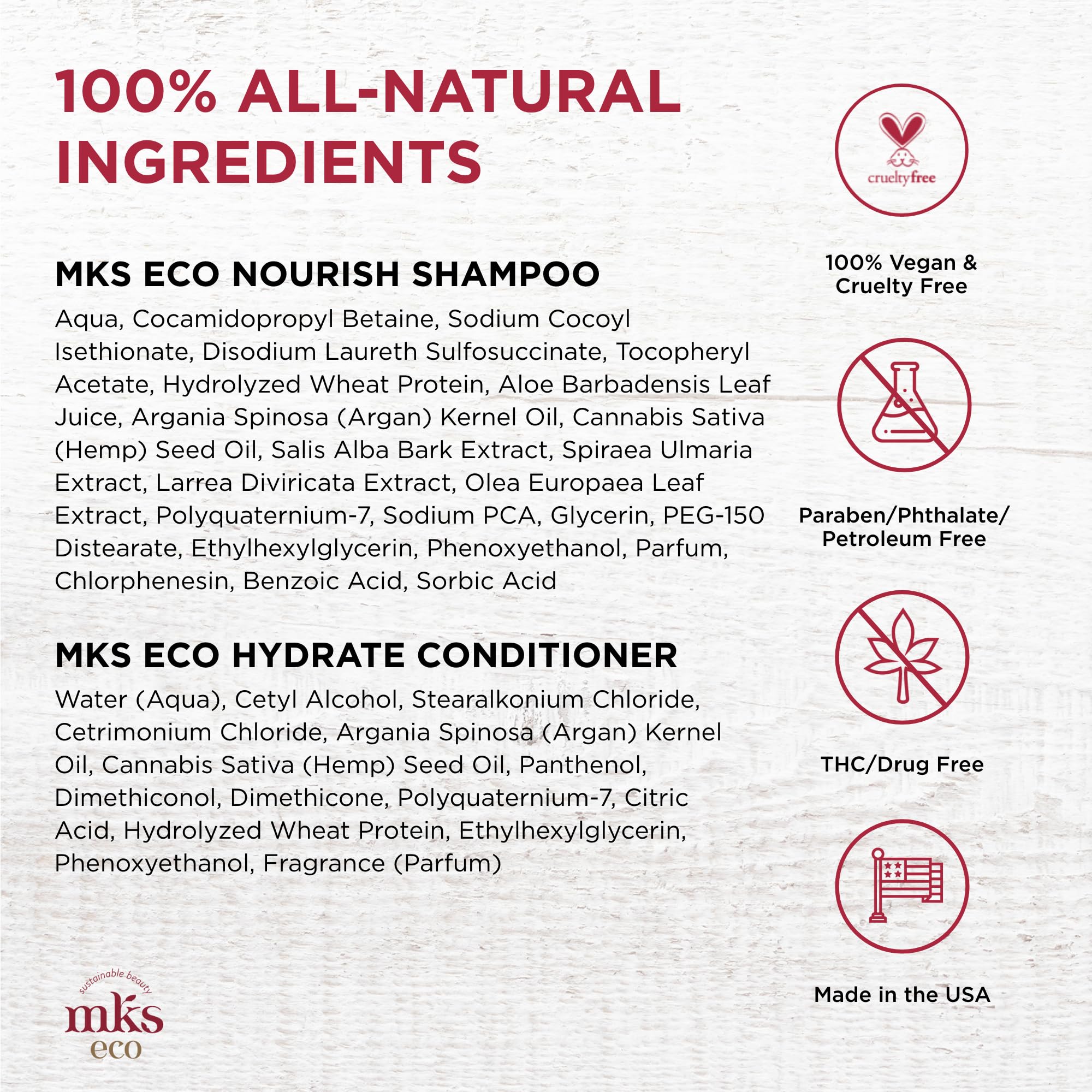 Earthly Body MKS eco Nourish Shampoo + Hydrate Conditioner – Isle of You (10 oz each) | Vegan, Cruelty-Free