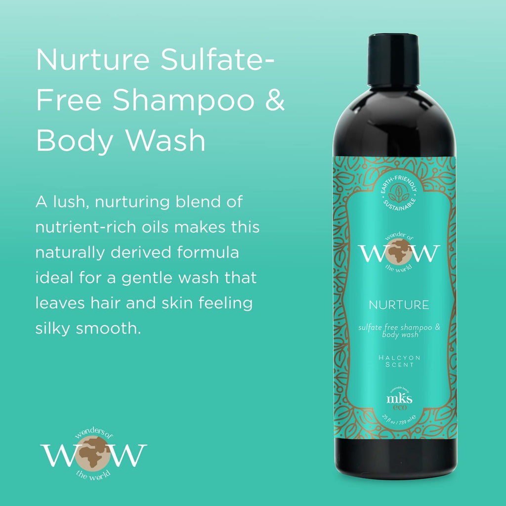Earthly Body MKS eco WOW Nurture Halcyon Sulfate-Free Shampoo & Body Wash – 25 oz | Vegan & Cruelty-Free