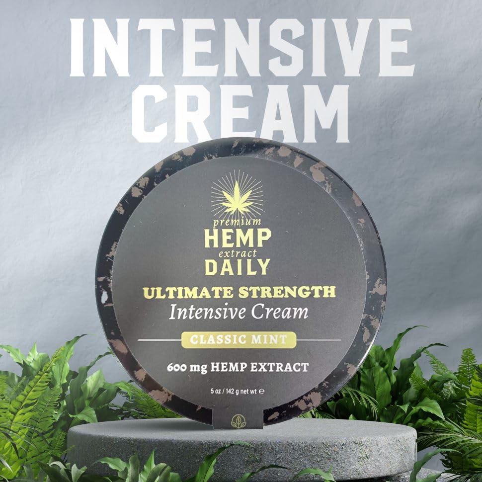 Earthly Body Premium Hemp Extract Daily Ultimate Cream – Menthol Mint, Argan, Jojoba & Rosehip – Lightweight, Fast-Absorbing Moisturizer, 5 oz