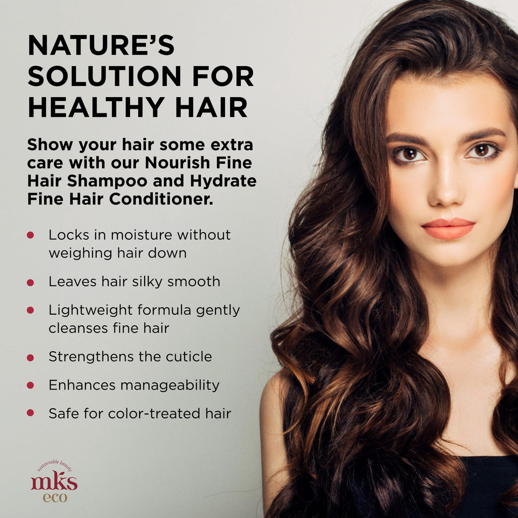 Earthly Body MKS eco Nourish Shampoo & Hydrate Conditioner for Fine Hair – Light Breeze (25 oz) | Vegan, Cruelty-Free