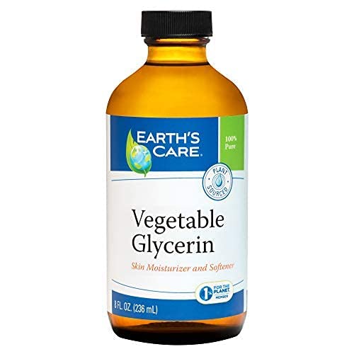 Earth's Care Vegetable Glycerin — 100% Pure Liquid Glycerine for Hair, Skin & DIY | 8 oz Glass Bottle