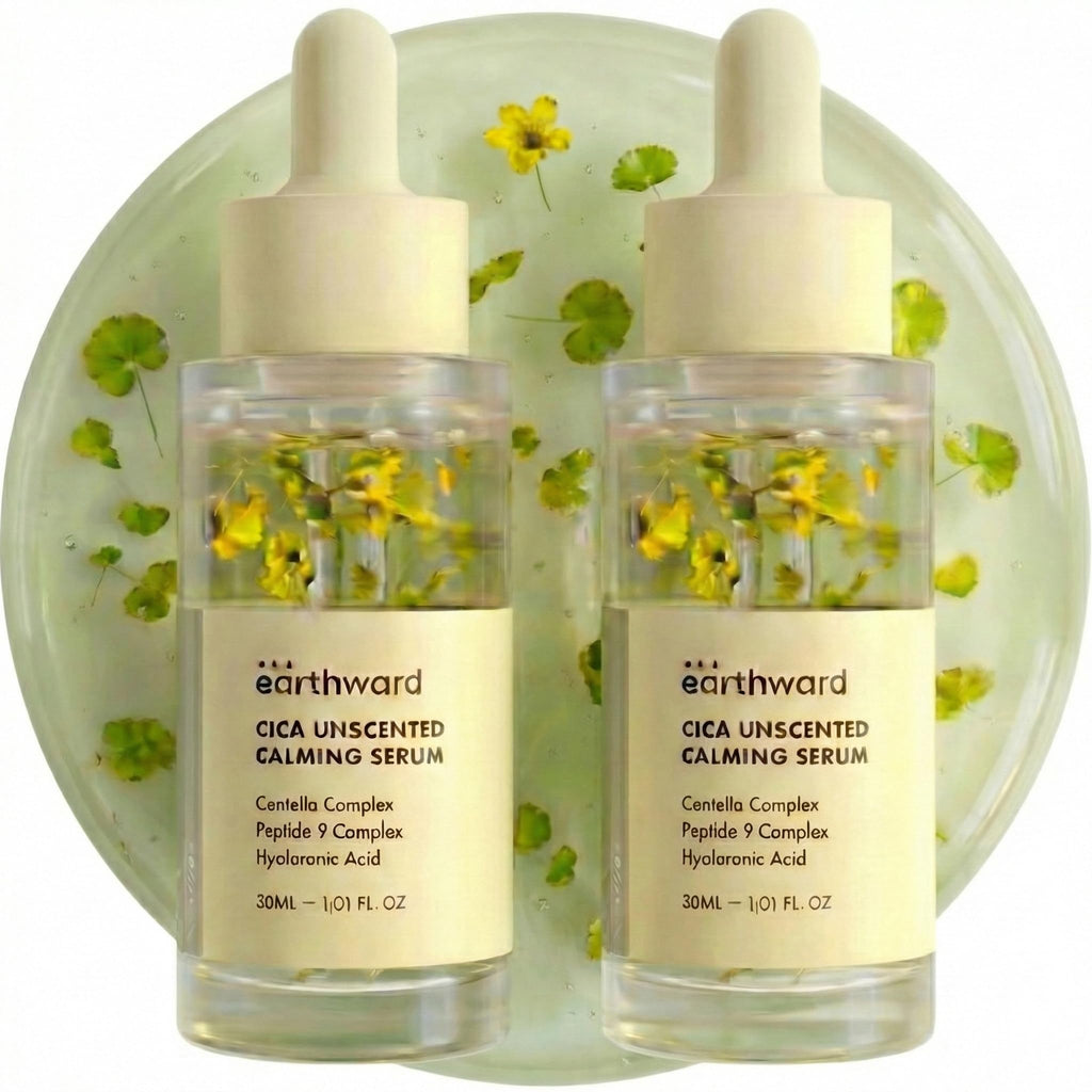 EARTHWARD Centella Serum 494,700 ppm – Unscented Ampoule for Sensitive & Acne-Prone Skin (2x60ml)