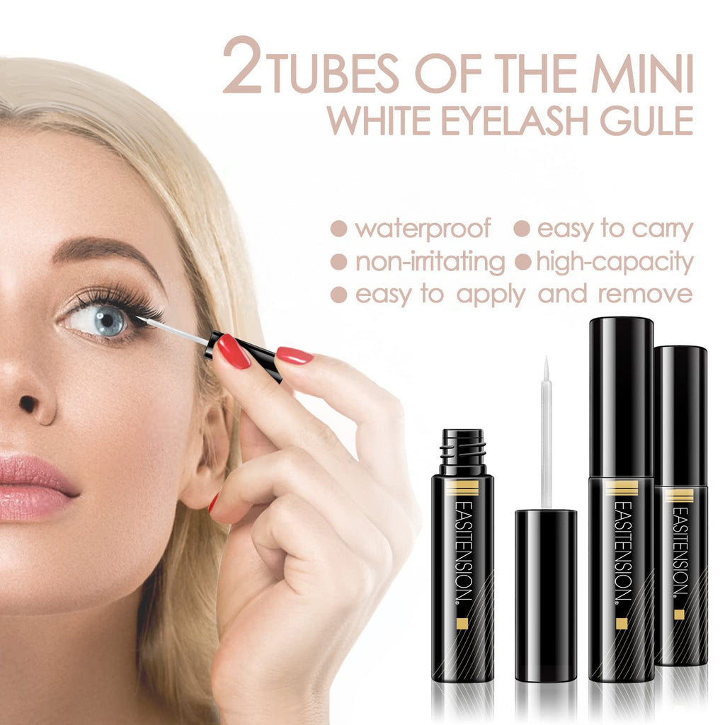 EASITENSION DIY Eyelash Extension Kit – 3D Cluster Lashes, 12mm & 14mm, Glue, Tweezers