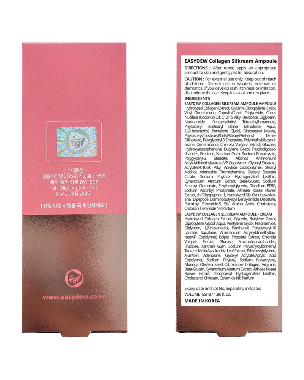 EASYDEW DW-EGF 55% Collagen Silkream Ampoule – Firmness & Elasticity Serum (1.86oz)