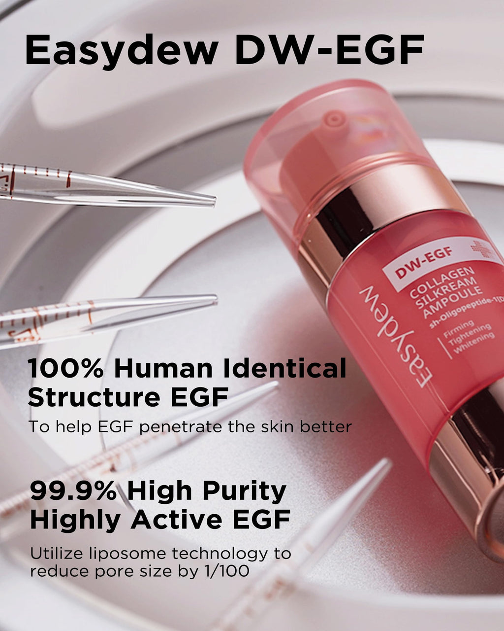 EASYDEW DW-EGF 55% Collagen Silkream Ampoule – Firmness & Elasticity Serum (1.86oz)