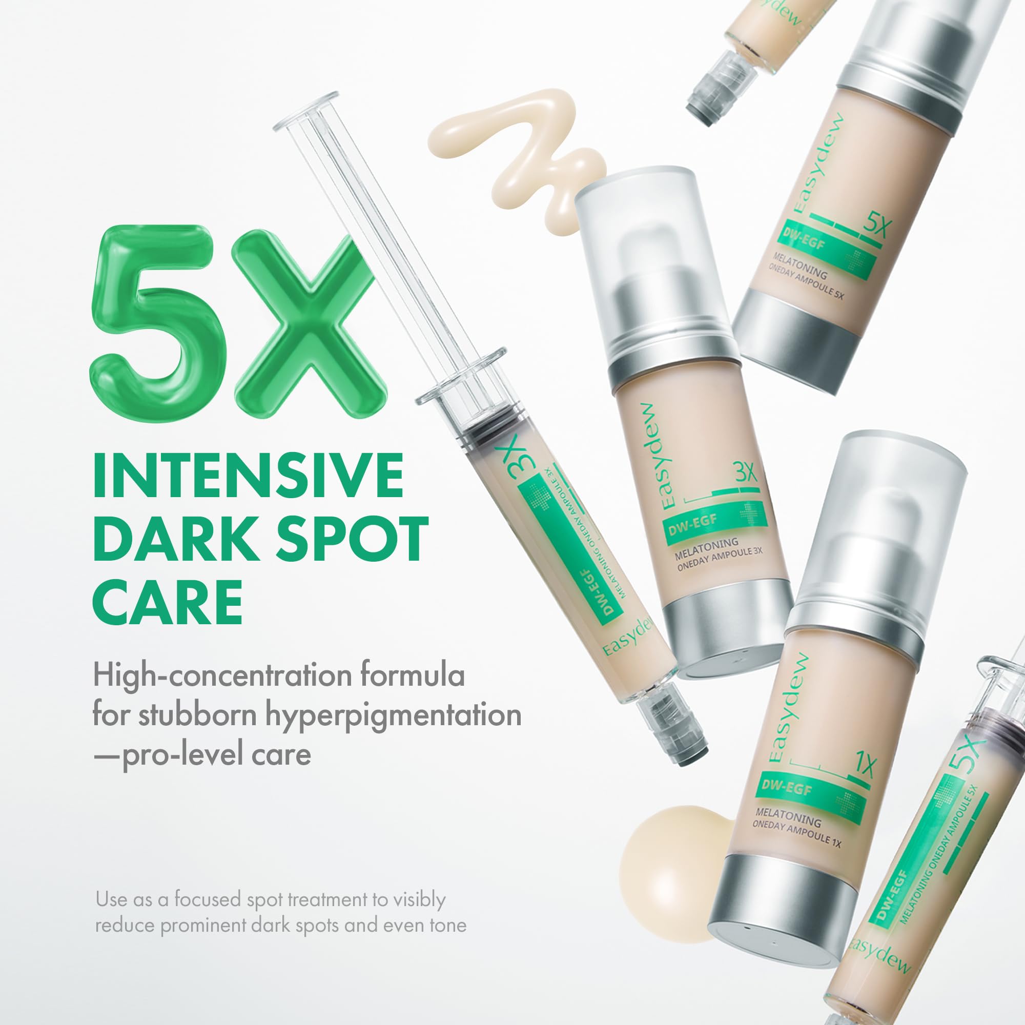 Easydew DW-EGF Melatoning Ampoule 5X – Hydrating Dark Spot Serum with Niacinamide & Glutathione | Day & Night, Fast-Absorbing