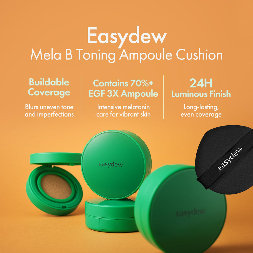 Easydew Mela B Toning Ampoule Cushion Refill – 2-in-1 Skincare & Foundation | EASYDEW