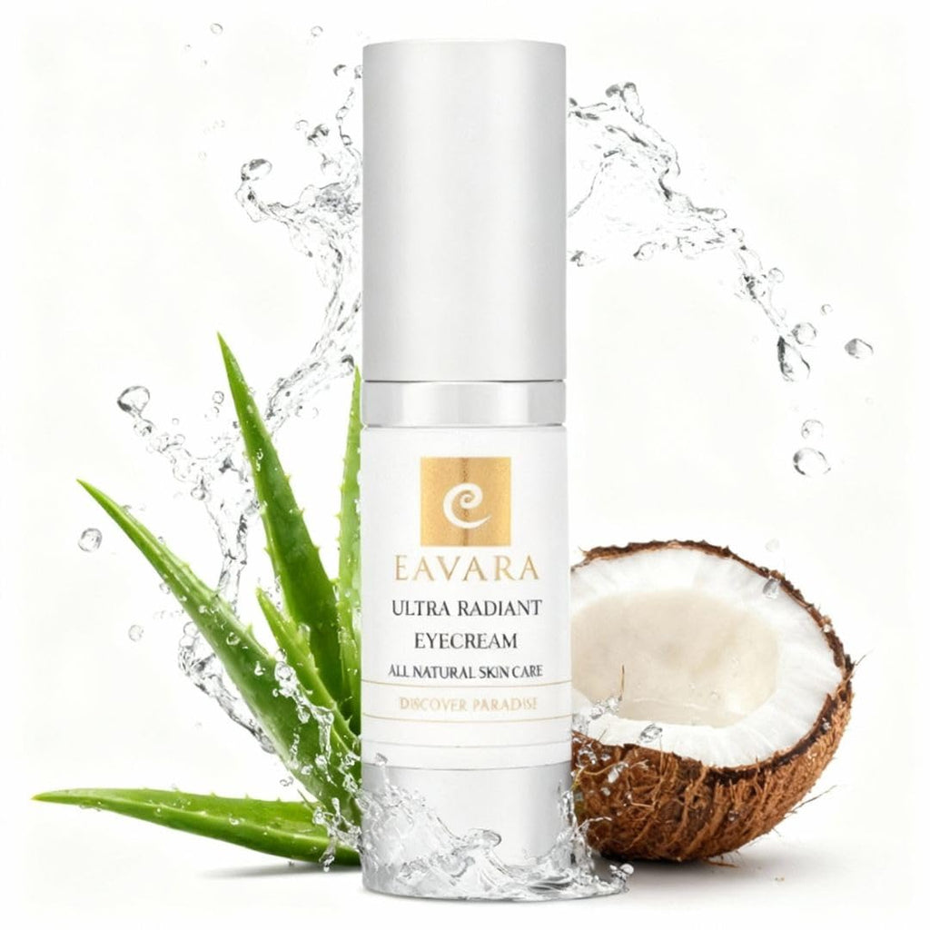 Eavara Organic Anti Aging Eye Cream for Dark Circles & Puffiness – Hyaluronic Acid, Jojoba Oil, Aloe Vera, 1.0 oz