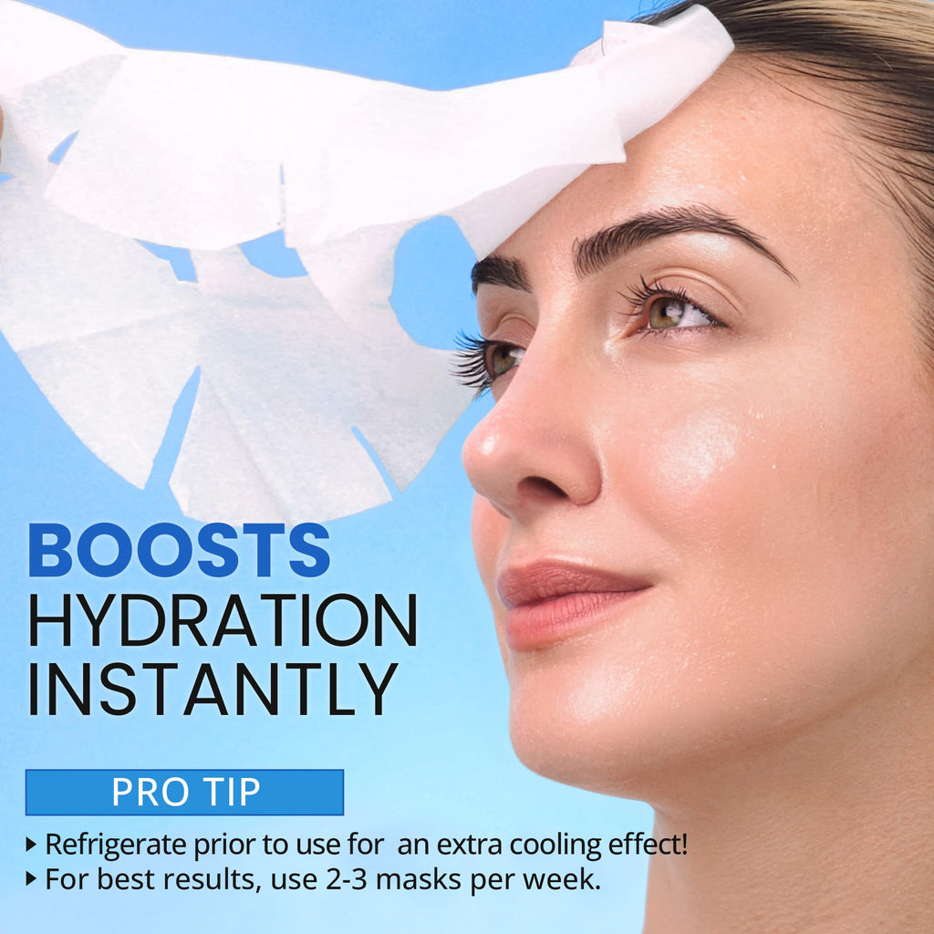 Ebanel 40 Pack Collagen Mask with Hyaluronic Acid, Vitamin C & Peptide | Hydrating Korean Sheet Mask