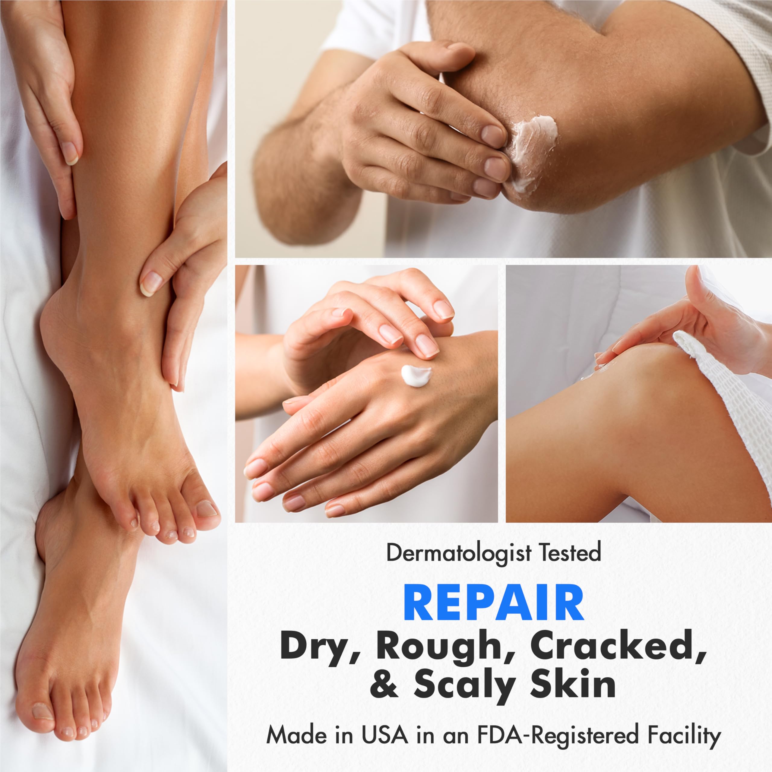 Ebanel Urea Cream 40% + 2% Salicylic Acid – Foot Cream for Dry, Cracked Skin (3-Pack)