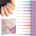 EBANKU 12 Colors Nail Art Pens - 0.5mm Fine Tip Quick-Drying Nail Polish for Home & Salon