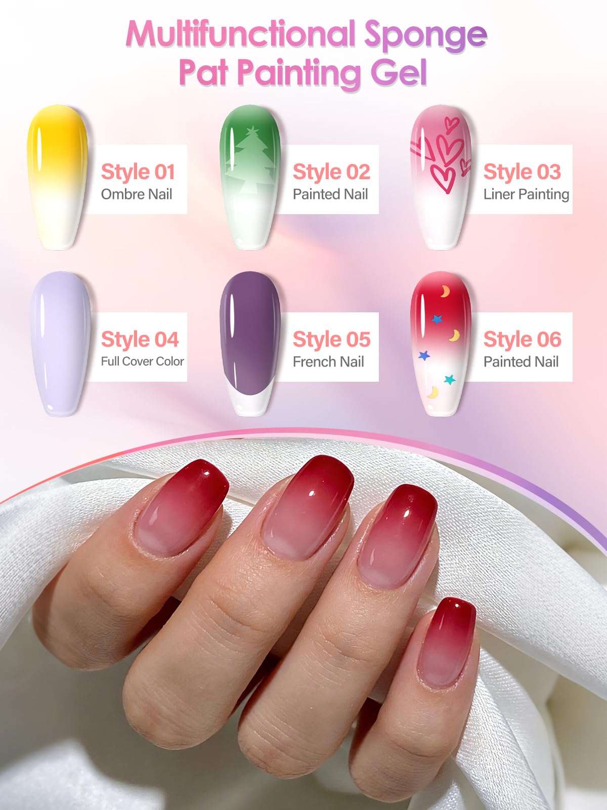 EBANKU Pat Pat Gel Kit – 14-Color Ombre Nail Gel with Glitter Grids | DIY Nail Art Studio