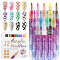 EBANKU 12 Colors Nail Art Pens – 0.7mm Quick-Dry 3D Graffiti