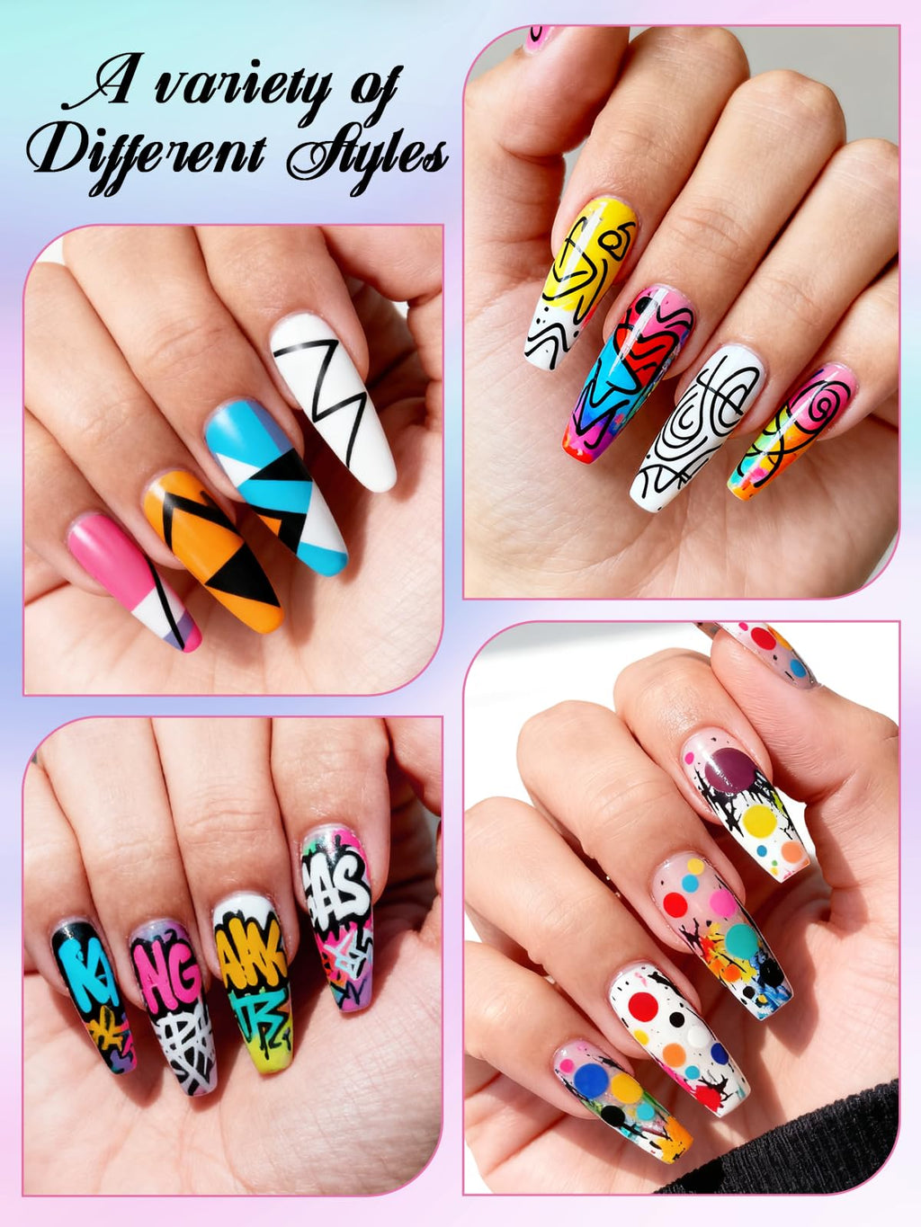 EBANKU 12 Colors Nail Art Pens – 0.7mm Quick-Dry 3D Graffiti