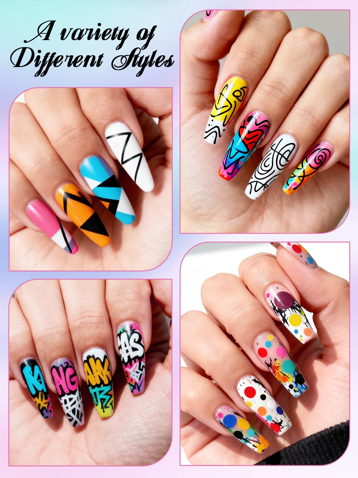 EBANKU 12 Colors Nail Art Pens – 0.7mm Quick-Dry 3D Graffiti