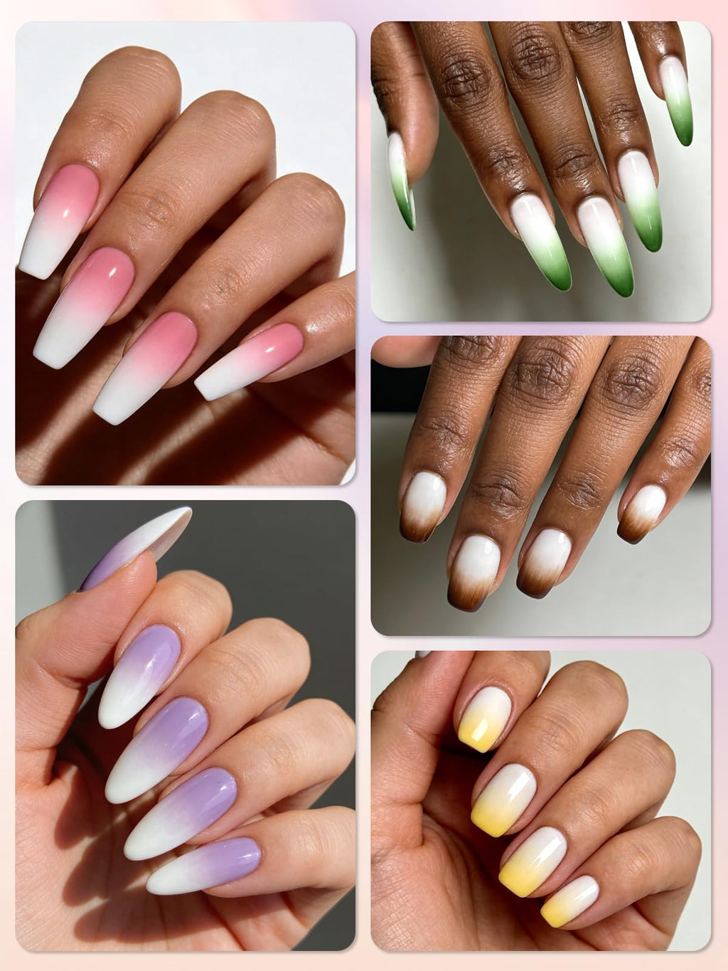 EBANKU Pat Pat Gel Kit – 14-Color Ombre Nail Gel with Glitter Grids | DIY Nail Art Studio