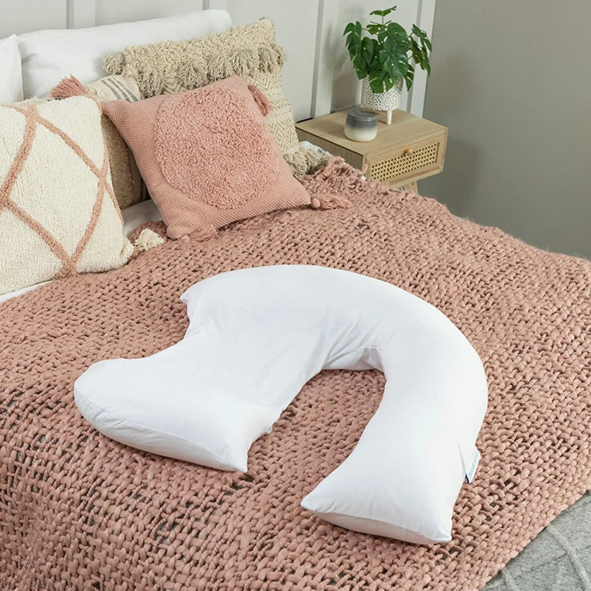 Dreamgenii Support and Feeding Pillow - White Cotton Jersey