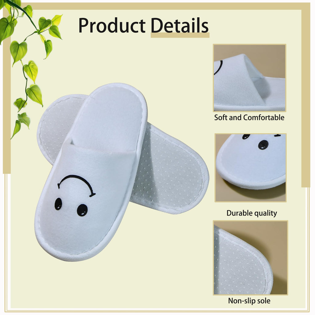 ECEOCC 6 Pairs Kids Disposable Slippers – Non-Slip, Warm Closed-Toe (Ages 4-8)