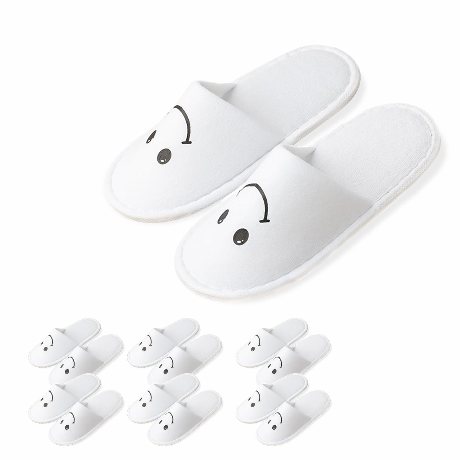 ECEOCC 6 Pairs Kids Disposable Slippers – Non-Slip, Warm Closed-Toe (Ages 4-8)