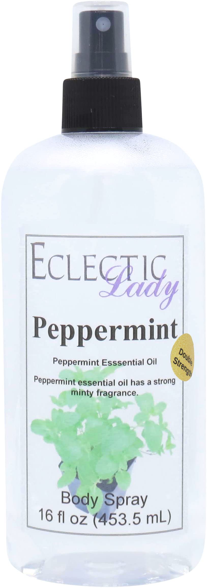 Eclectic Lady Peppermint Body Spray - Double Strength 16 oz Hydrating Body Mist