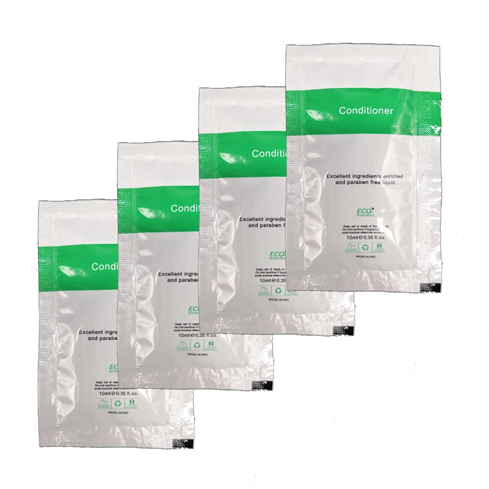 ECO amenities Hair Conditioner – 0.35 fl oz Travel Sachets, 300-Pack, Green Tea Scent for Hotels & Guests