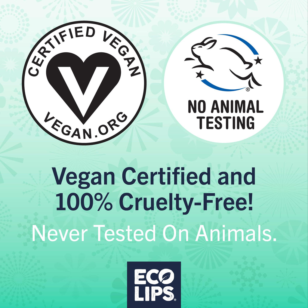 Eco Lips Vegan Lip Balm Sweet Mint – 3 Pack | Plastic-Free Plant Pod, Made in USA