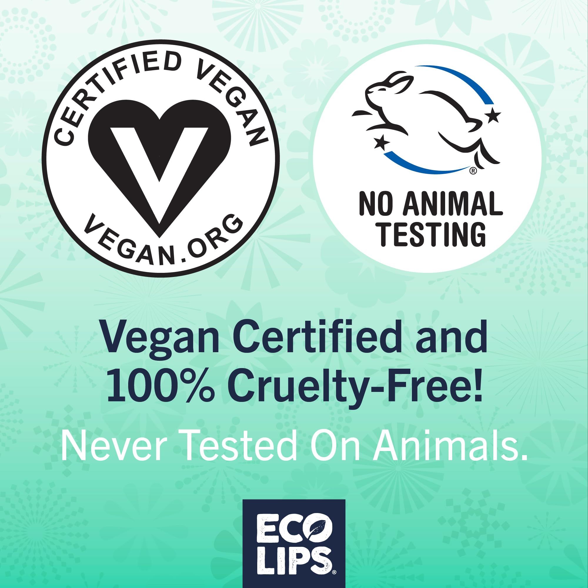 Eco Lips Vegan Lip Balm Sweet Mint – 3 Pack | Plastic-Free Plant Pod, Made in USA
