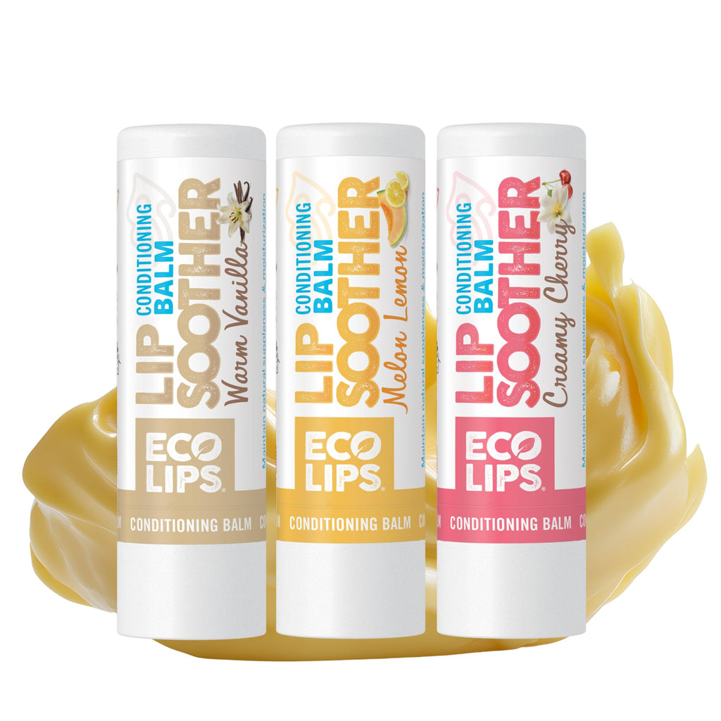Eco Lips Conditioning Lip Soother – Natural Lip Balm 3-Pack (0.15 oz) | Clean Beauty