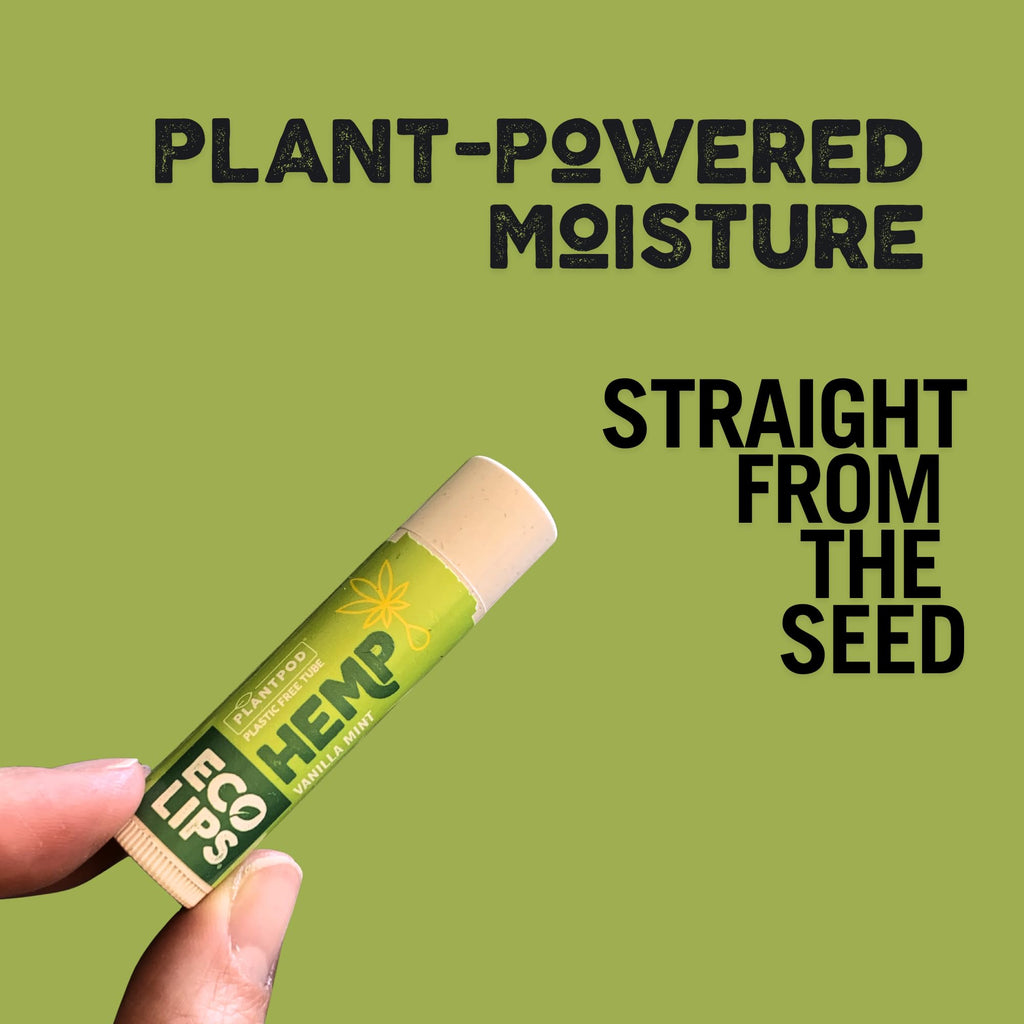 Eco Lips Organic Hemp Lip Balm Vanilla – Plastic-Free Packaging, 6-Pack