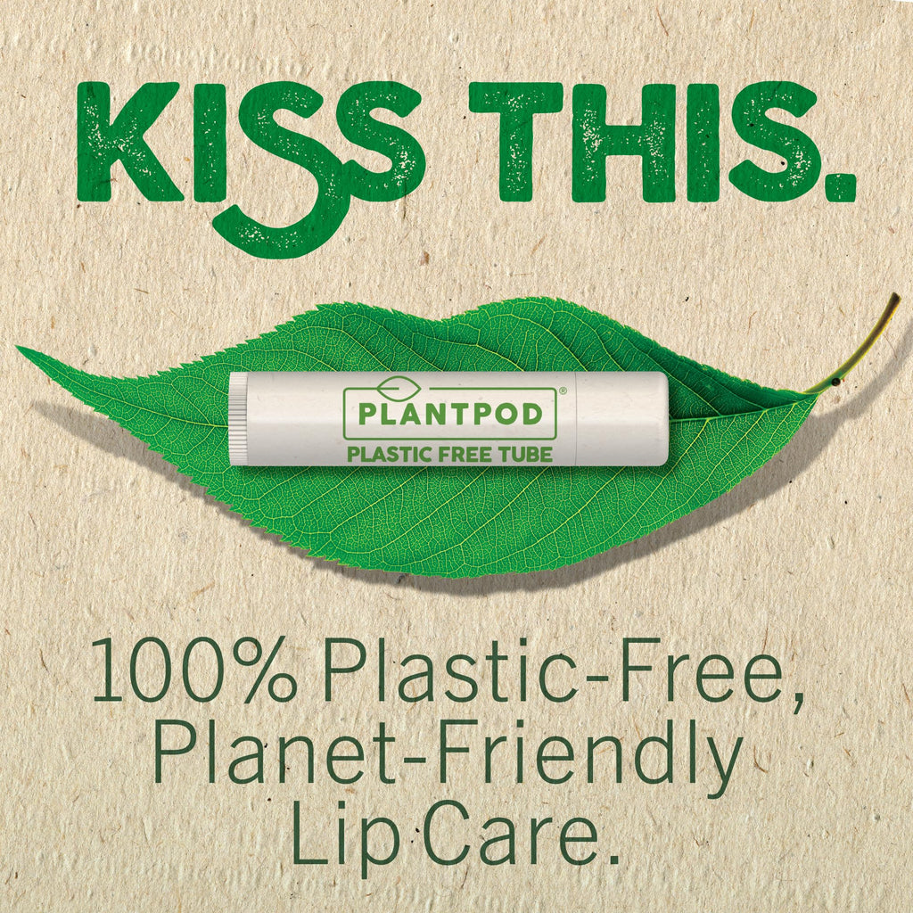 Eco Lips Lemon Lime Lip Balm 3 Pack – Bee Free with Candelilla Wax, Cocoa Butter & Coconut Oil | Plastic-Free Plant Pod Packaging | Made in USA