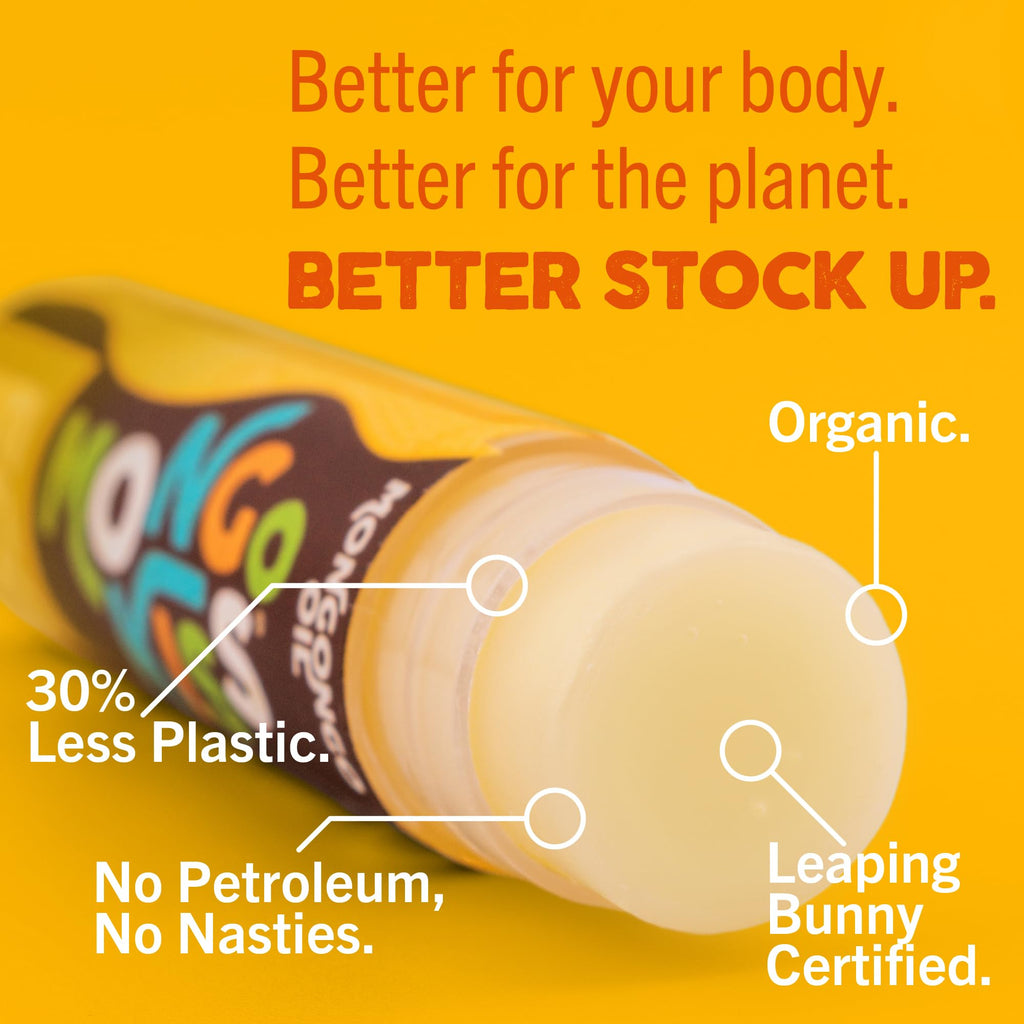 Eco Lips Mongo Kiss USDA Organic Lip Balm Set — 8-Pack, Honey Vanilla, 0.15 oz Each, Made in USA