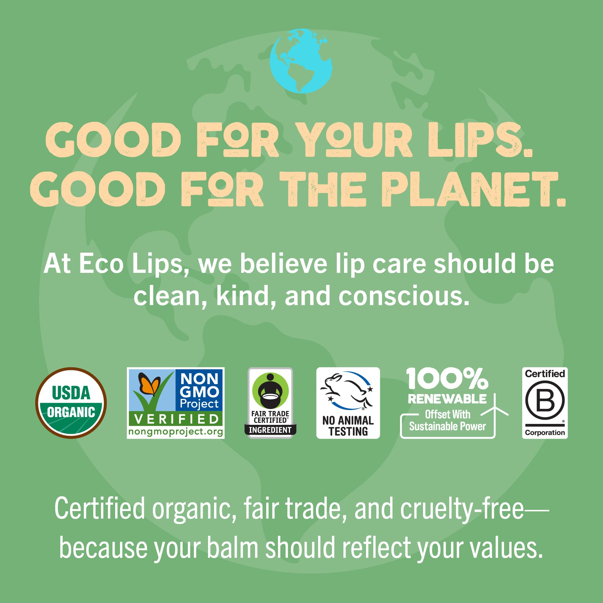 Eco Lips Mongo Kiss Organic Lip Balm 4 Pack – 100% USDA Organic – Peppermint & Vanilla Honey