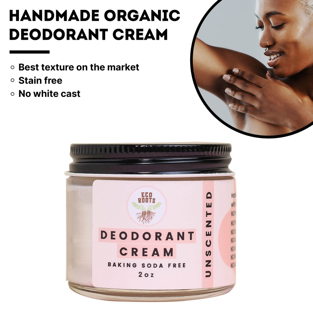 ECO ROOTS Natural Deodorant Cream – Aluminum-Free, Baking Soda Free, Vegan for Underarms, Body & Private Parts