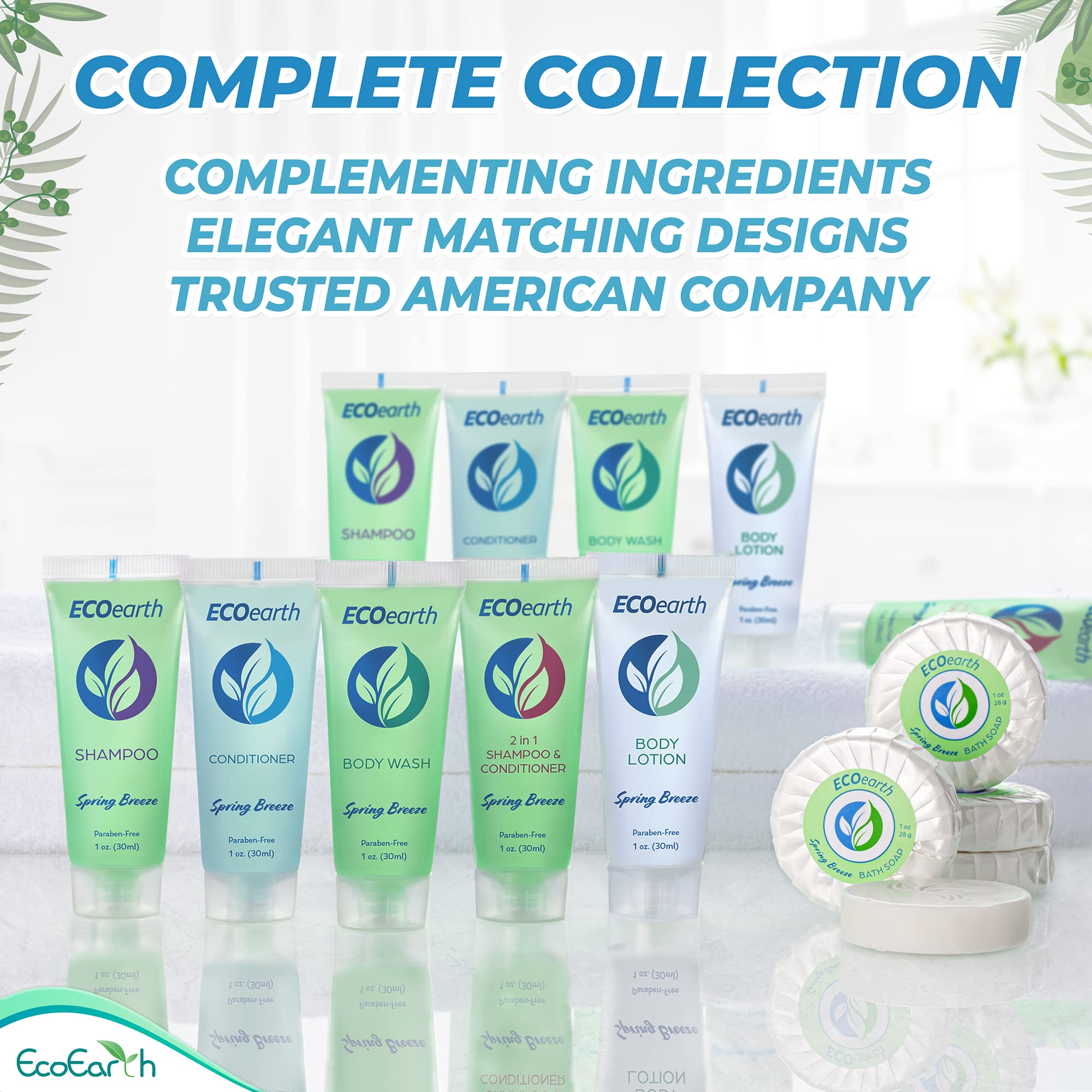 EcoEarth Travel Size Lotion – Spring Breeze (1 fl oz, 100 PK) for Hotels