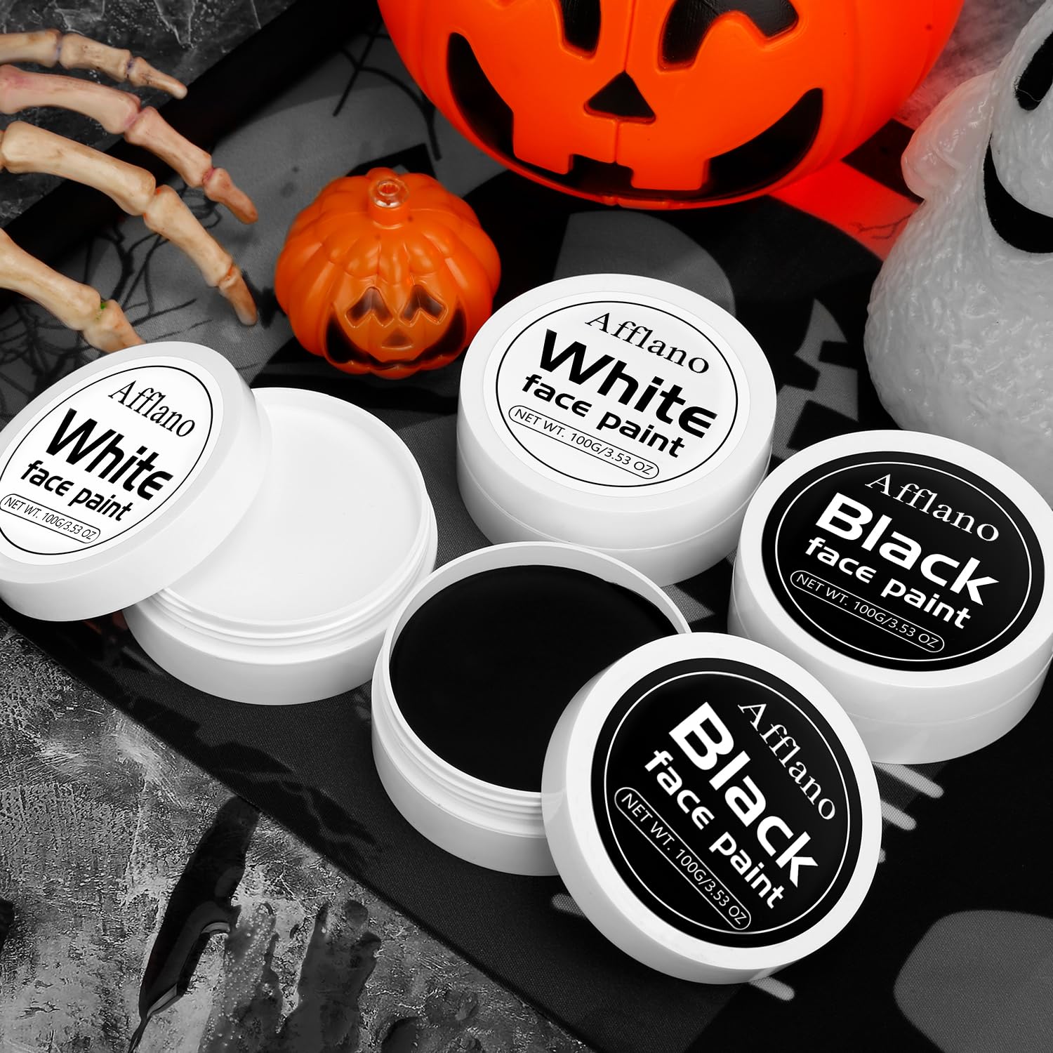 Ecofavor Black & White Face Paint Kit (6pcs) – Professional Oil-Based, Non-Toxic, Long-Lasting