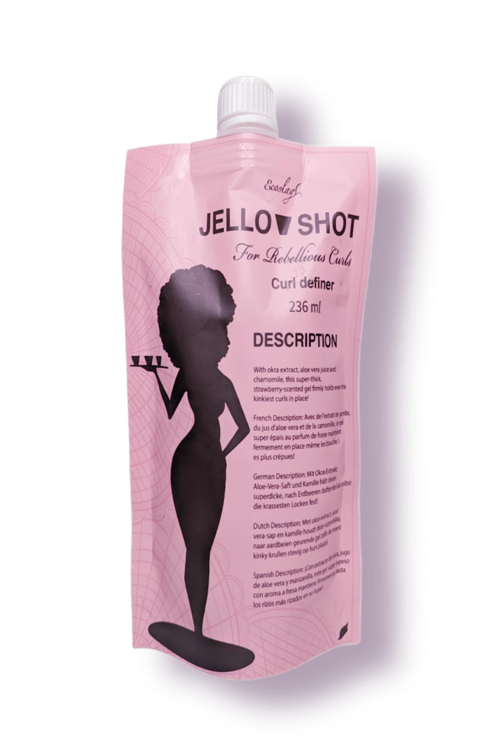 Ecoslay Jello Shot Gel - Extra Firm Hold for 4C Curly Hair | Aloe & Okra | 8oz