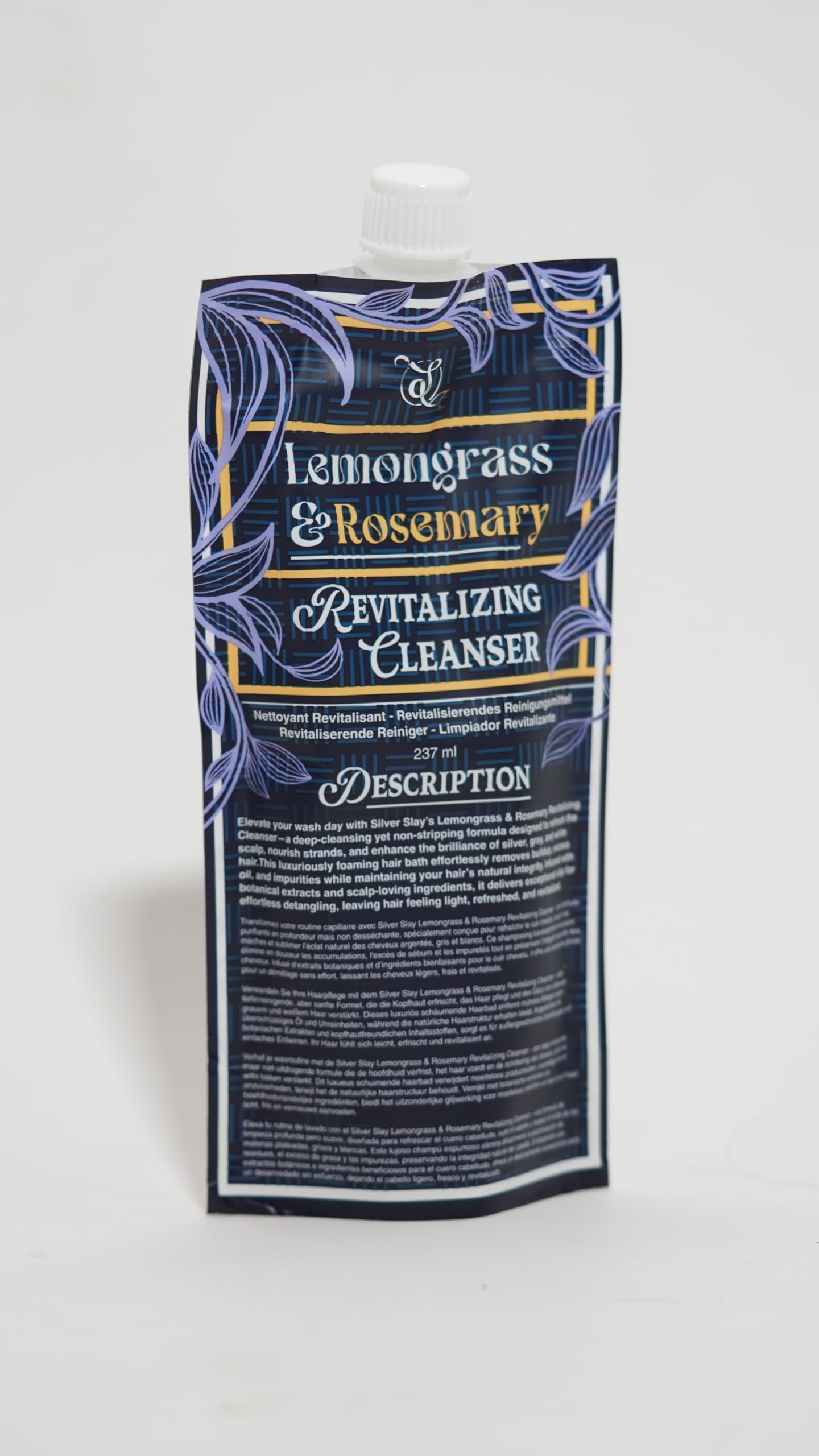 Ecoslay Silver Slay Revitalizing Cleanser – Lemongrass & Rosemary, 8 oz, Sulfate-Free Shampoo
