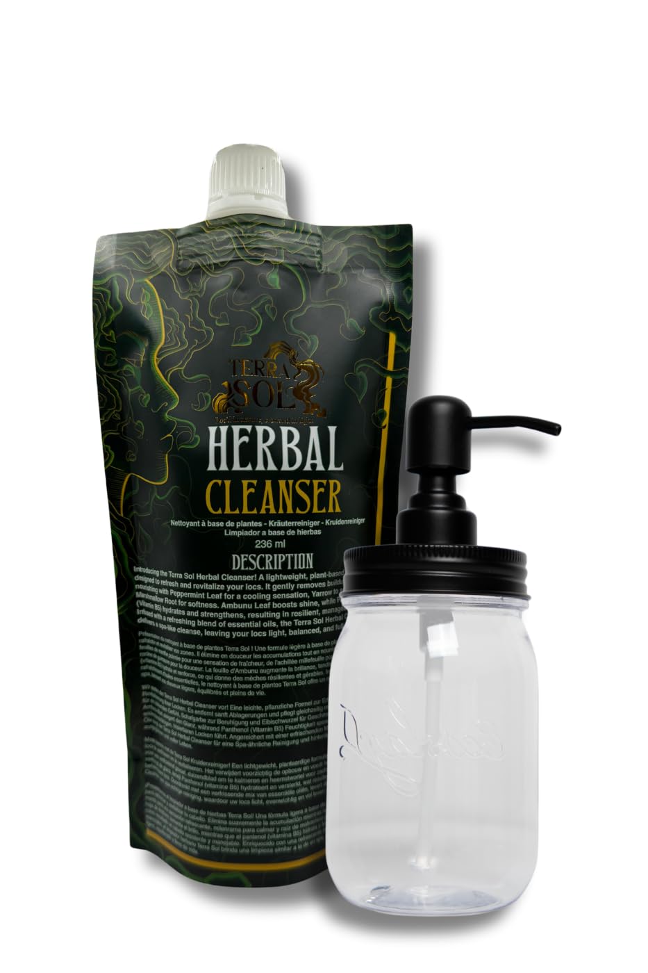 Ecoslay Terra Sol Herbal Cleanser – Plant-Based Loc Cleanser with Peppermint & Yarrow, 236ml (8oz)