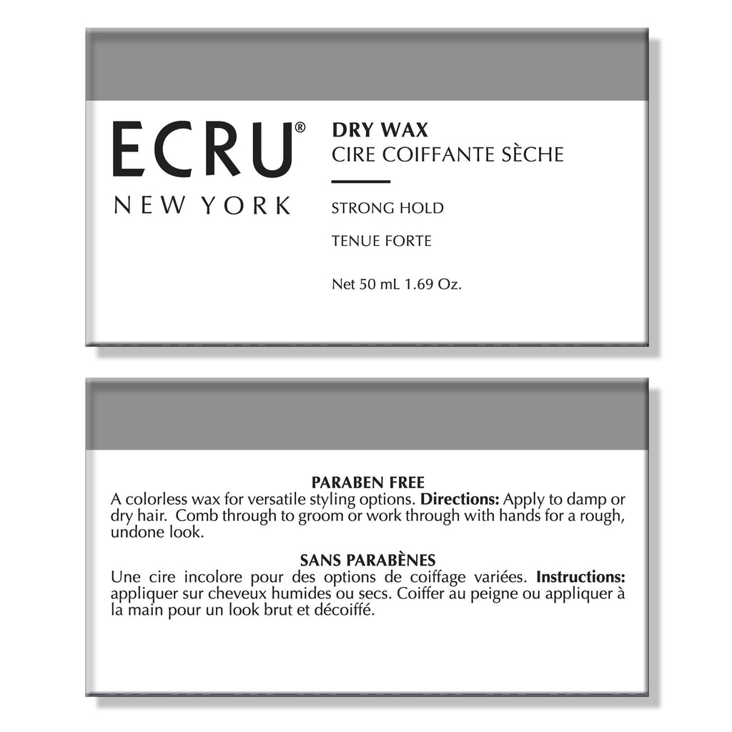 ECRU New York Dry Wax – Strong Hold Hair Wax & Styling Cream, Texturizing Pomade, Travel Size 1.69oz