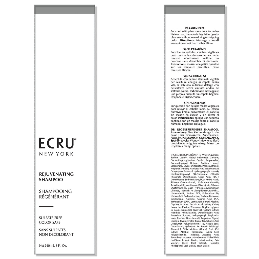ECRU New York Rejuvenating Shampoo – Hydrating, Color-Safe Cleanser, 8 oz