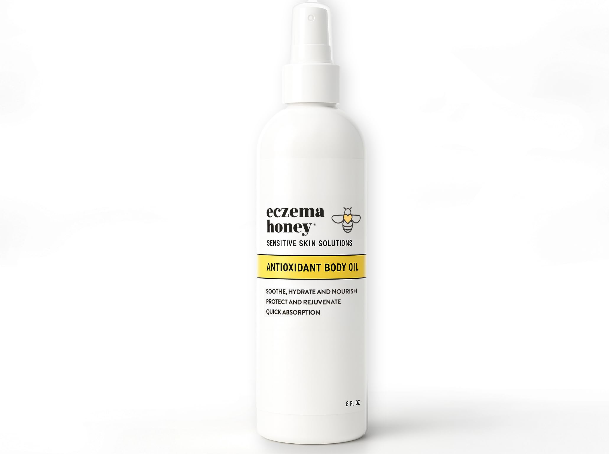 ECZEMA HONEY Antioxidant Body Oil – Unscented After-Shower Moisturizer for Eczema-Prone Skin (8 fl oz)