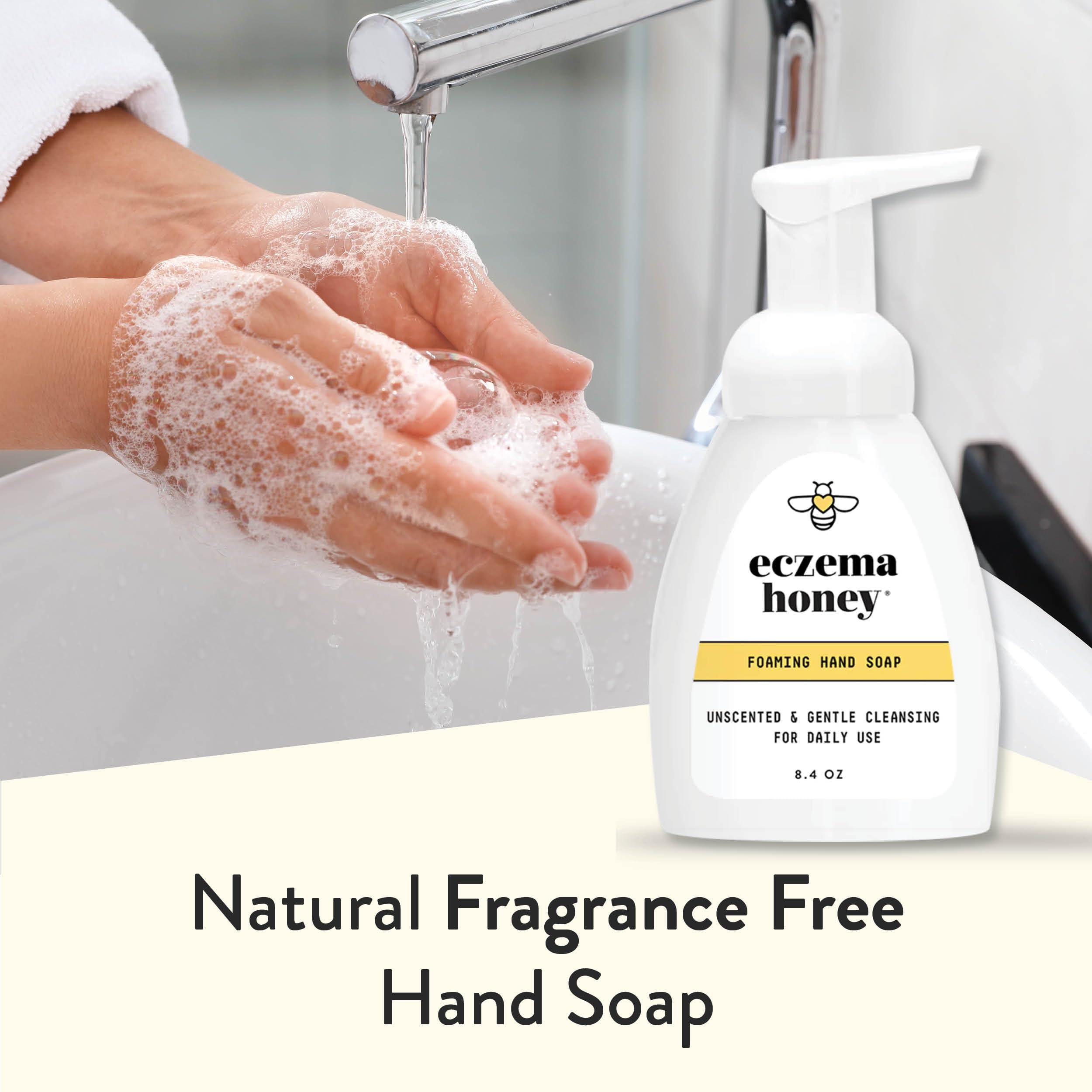 ECZEMA HONEY Gentle Foaming Hand Soap – Unscented, Non-Toxic Handwash with Organic Honey (8.4 oz)