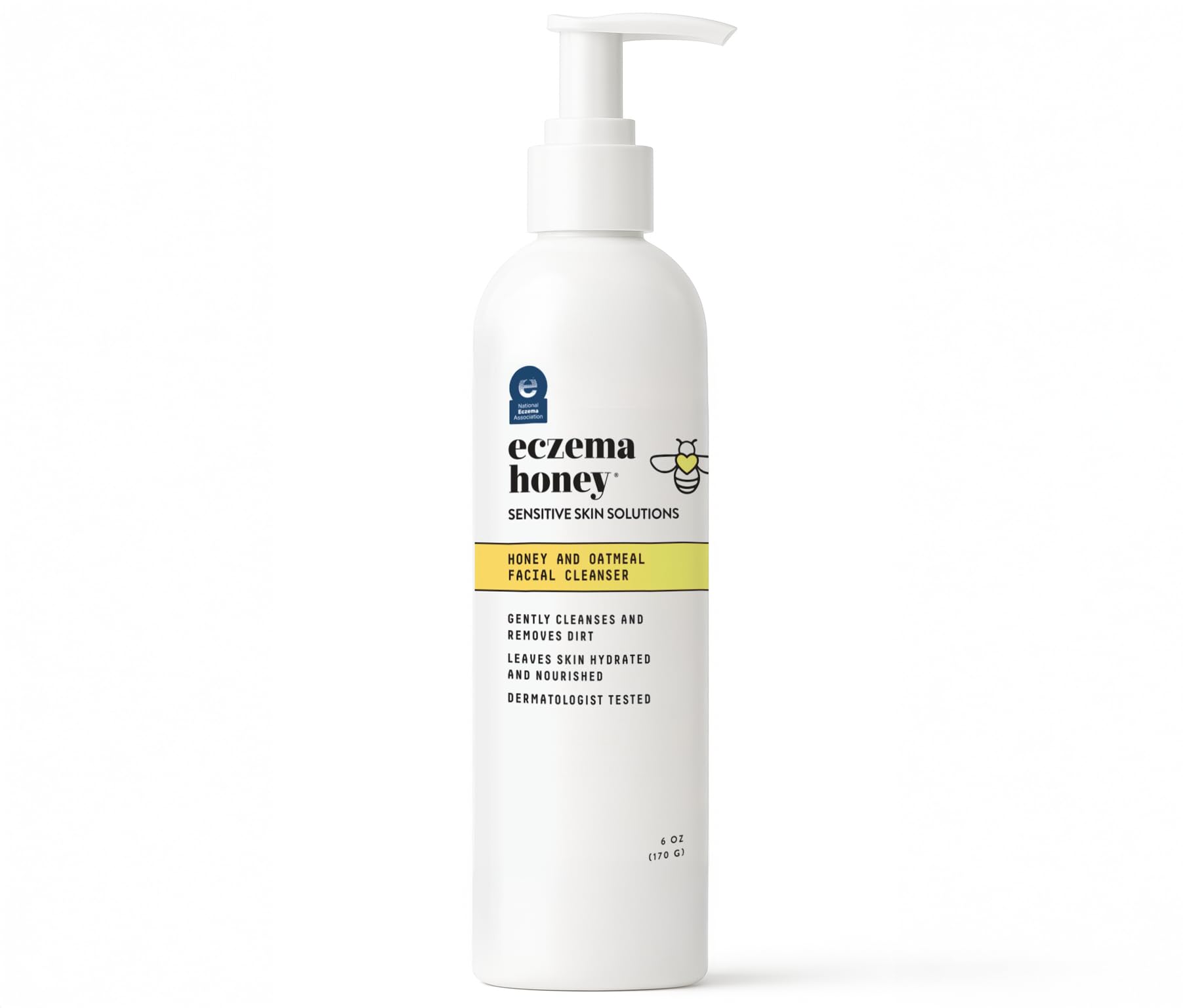 ECZEMA HONEY Oatmeal Facial Cleanser – Gentle Daily Face Wash for Dry, Itchy & Sensitive Skin | 6 oz